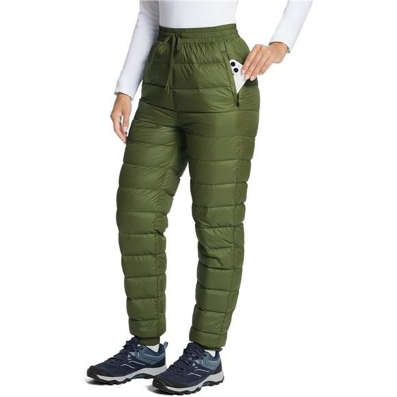 Women's Down Pants Winter Ultralight Ski Snow Puffer Pants Packable Trousers